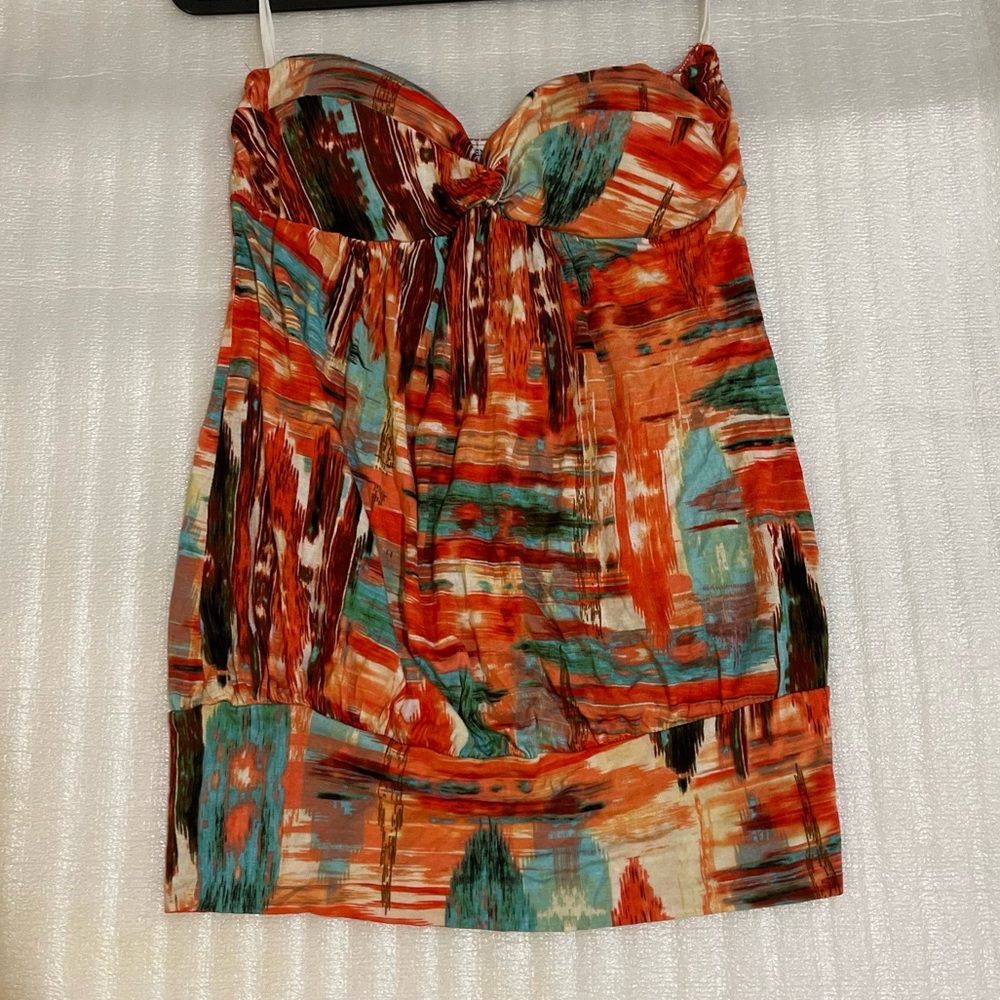 Multicolor Strapless Dress - Picture 3 of 12